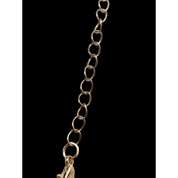 Gold-Tone Monogram "M" Charm Bracelet Extenders Pink & White Enamel Disc - Picture 5 of 6